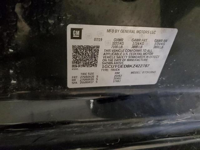 2019 CHEVROLET 1500 1GCUYGED8KZ422787