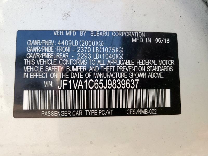 2018 SUBARU WRX PREMIU JF1VA1C65J9839637
