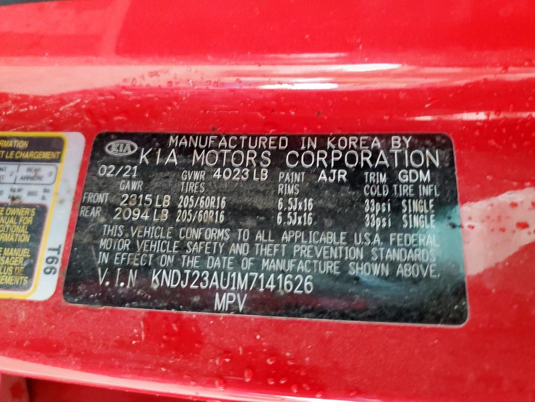 2021 KIA SOUL LX KNDJ23AU1M7141626
