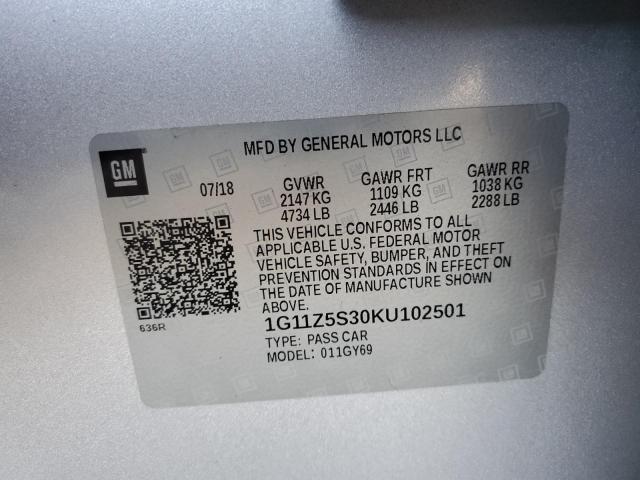 2019 CHEVROLET IMPALA LT - 1G11Z5S30KU102501