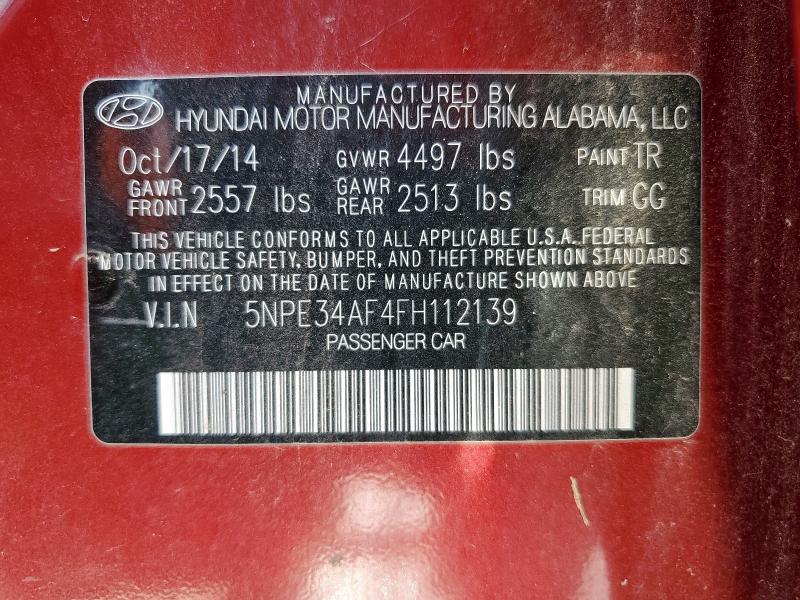 2015 HYUNDAI SONATA SPO 5NPE34AF4FH112139