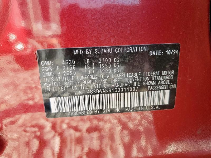 2025 SUBARU LEGACY LIMITED 4S3BWAN61S3011097