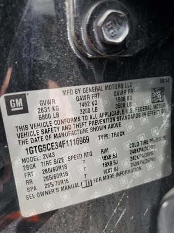 2015 GMC CANYON SLT 1GTG5CE34F1116969