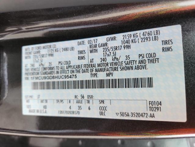 2017 FORD ESCAPE SE - 1FMCU9GD8HUC95475