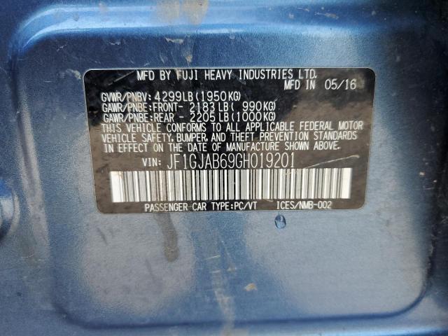 2016 SUBARU IMPREZA PR JF1GJAB69GH019201
