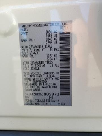 2016 NISSAN ROGUE S 5N1AT2MTXGC805973