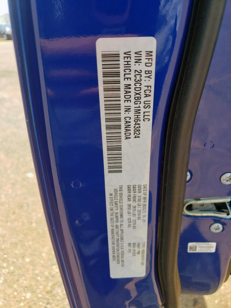 2021 DODGE CHARGER SX - 2C3CDXBG1MH643824