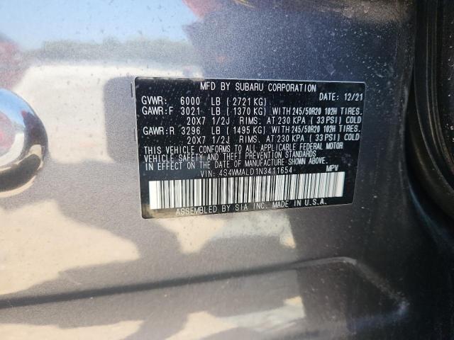 2022 SUBARU ASCENT LIM 4S4WMALD1N3411654
