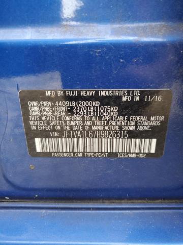 2017 SUBARU WRX PREMIU JF1VA1E67H9826315