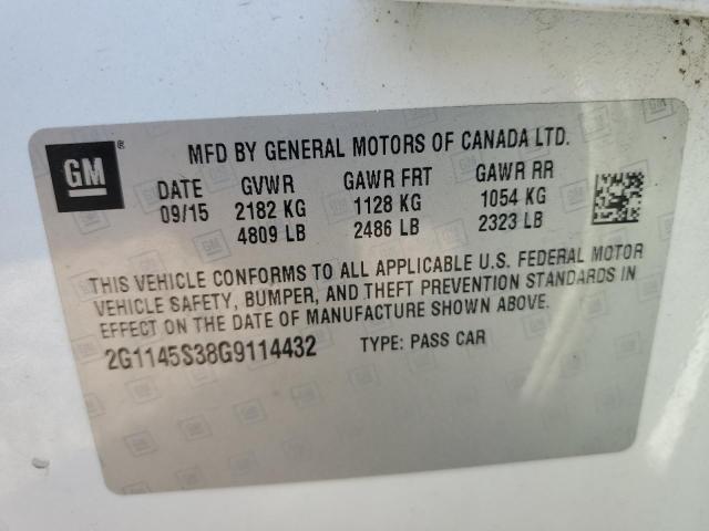 2016 CHEVROLET IMPALA LTZ 2G1145S38G9114432