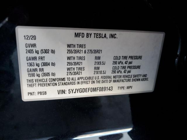 2021 TESLA MODEL Y - 5YJYGDEF0MF089143