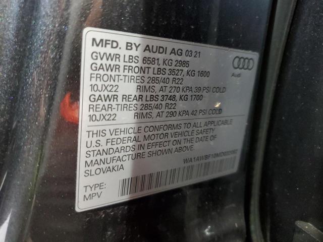 2021 AUDI SQ8 PREMIUM PLUS WA1AWBF10MD032082