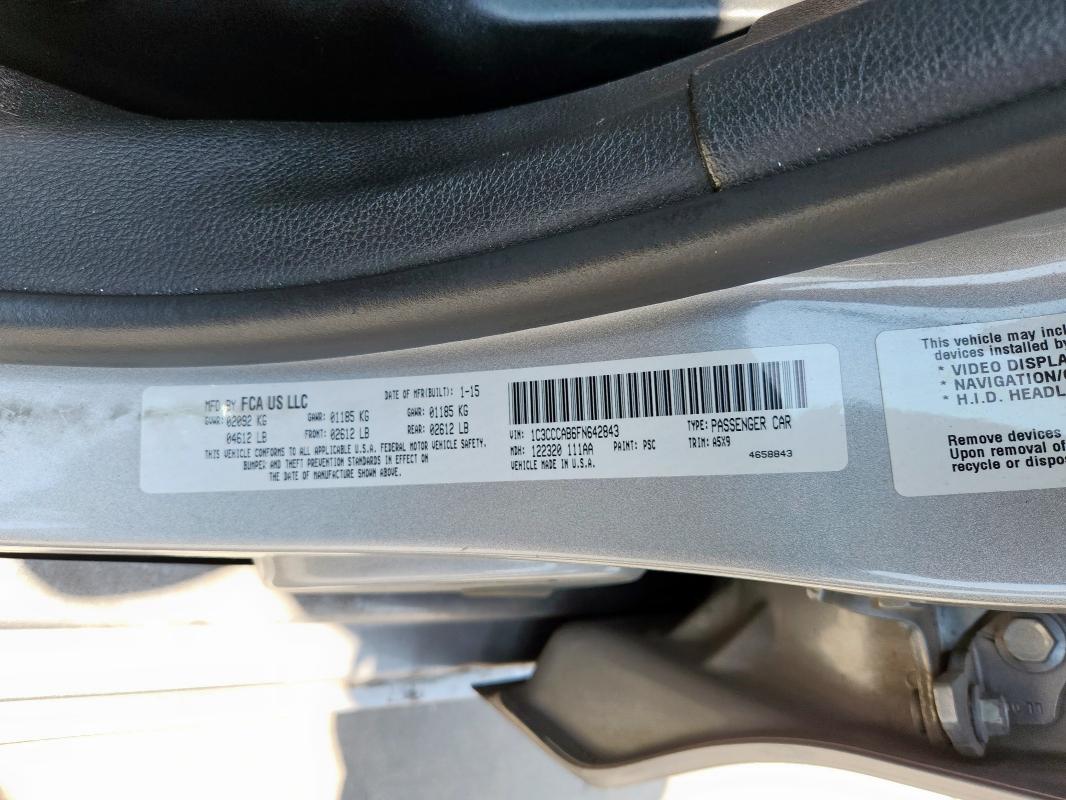 2015 CHRYSLER 200 LIMITED 1C3CCCAB6FN642843