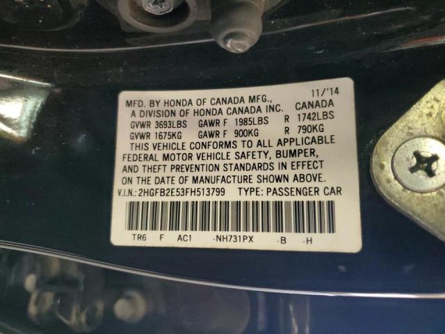 2015 HONDA CIVIC LX 2HGFB2E53FH513799