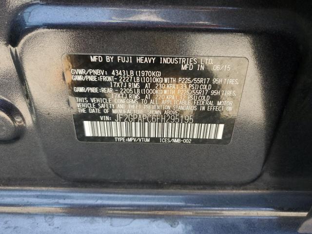 2015 SUBARU XV CROSSTR JF2GPAPC6FH295195