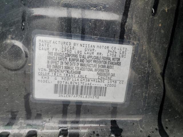 2019 NISSAN VERSA S - 3N1CN7AP7KL834598