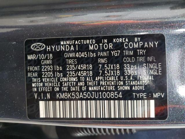 2018 HYUNDAI KONA ULTIM KM8K53A50JU100854