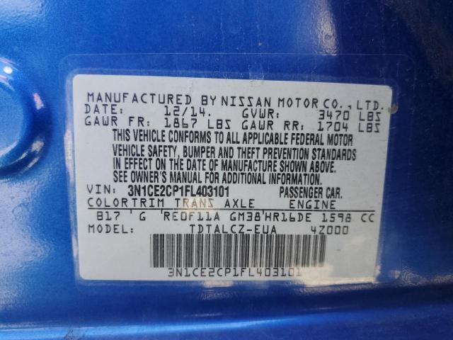 2015 NISSAN VERSA NOTE #3301946428