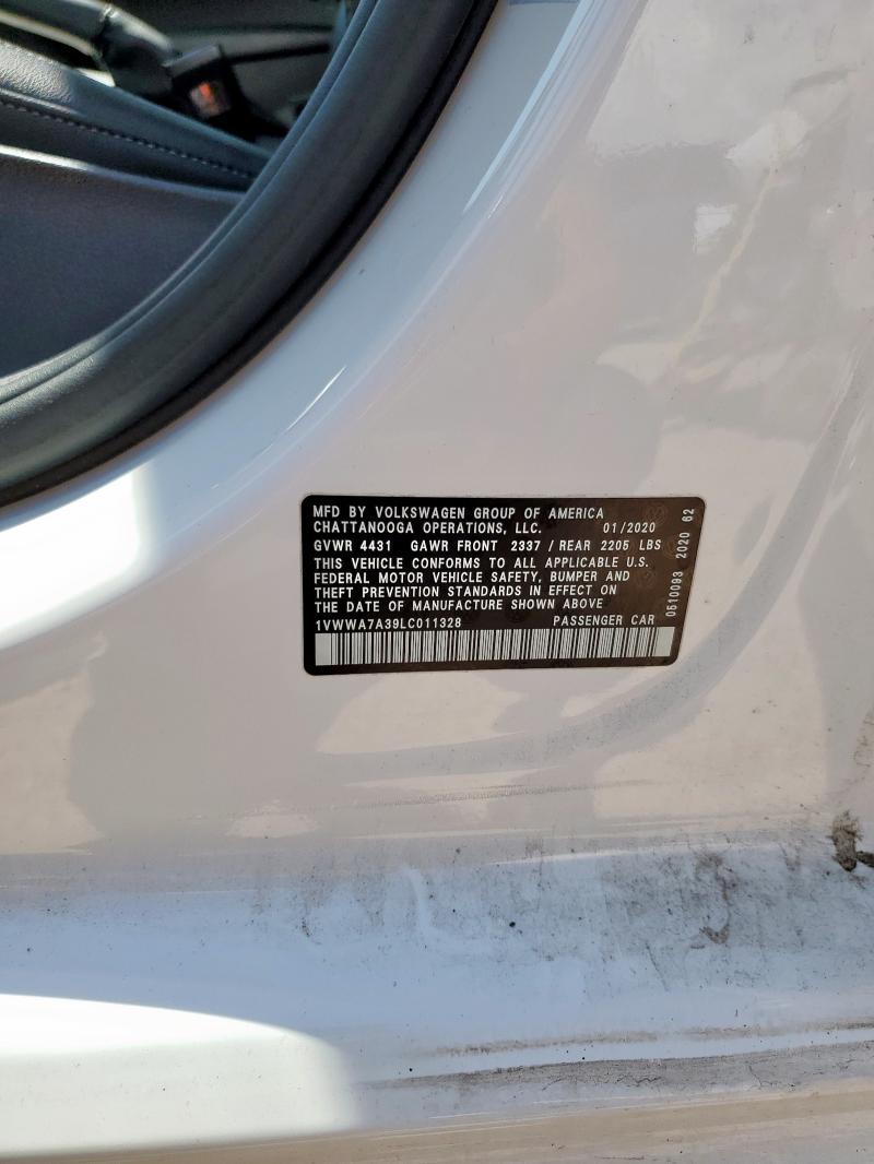 2020 VOLKSWAGEN PASSAT SE 1VWWA7A39LC011328