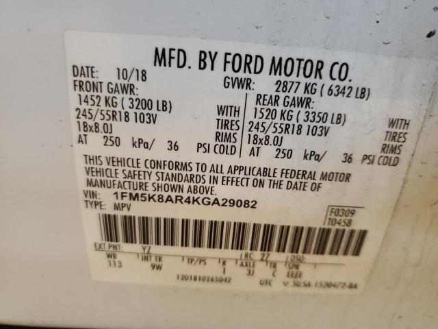 2019 FORD EXPLORER P 1FM5K8AR4KGA29082