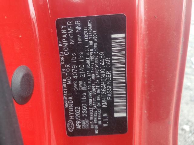 2022 HYUNDAI VELOSTER N KMHT36AH6NU014489