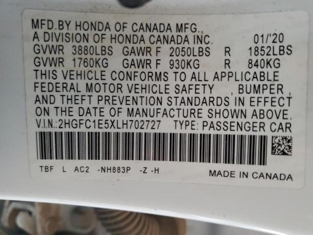 2020 HONDA CIVIC SI 2HGFC1E5XLH702727
