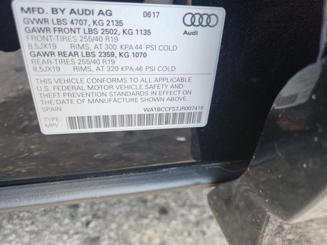 2018 AUDI Q3 PREMIUM WA1BCCFS7JR007416
