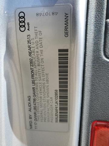 2018 AUDI A4 PREMIUM WAUENAF41JA102858