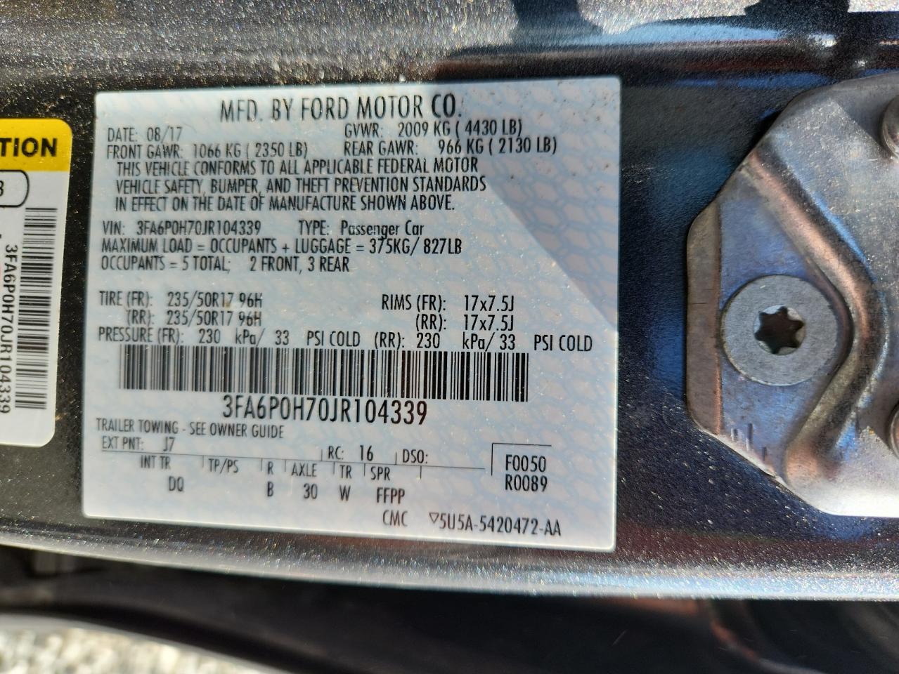 Lot #3234397073 2018 FORD FUSION SE