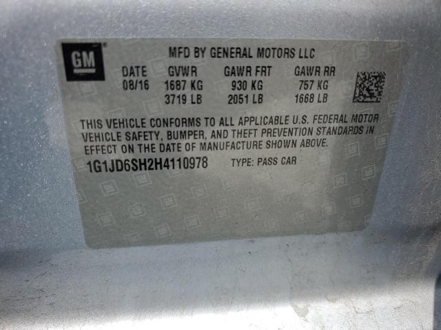 2017 CHEVROLET SONIC LT 1G1JD6SH2H4110978