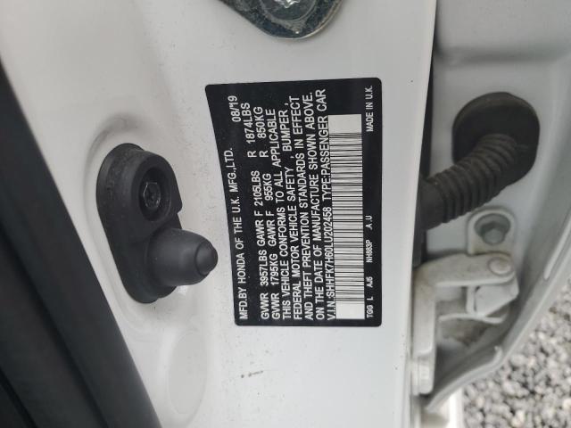 2020 HONDA CIVIC EX SHHFK7H60LU202458