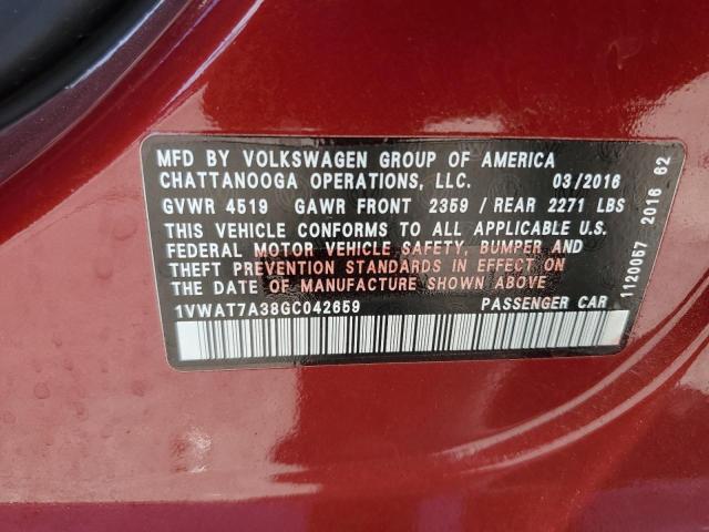2016 VOLKSWAGEN PASSAT S - 1VWAT7A38GC042659