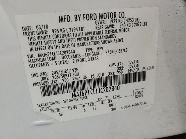 2018 FORD ECOSPORT S MAJ6P1CL1JC202840