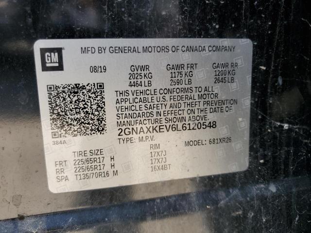 2020 CHEVROLET EQUINOX LT 2GNAXKEV6L6120548
