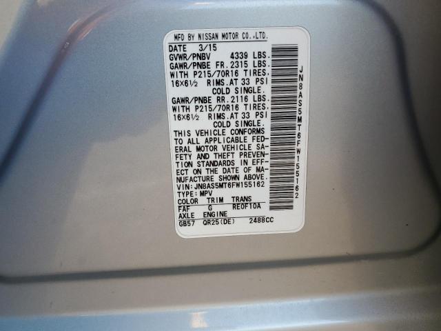 2015 NISSAN ROGUE SELE JN8AS5MT6FW155162