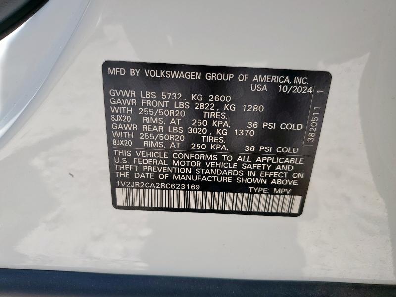2024 VOLKSWAGEN ATLAS SE 1V2JR2CA2RC623169
