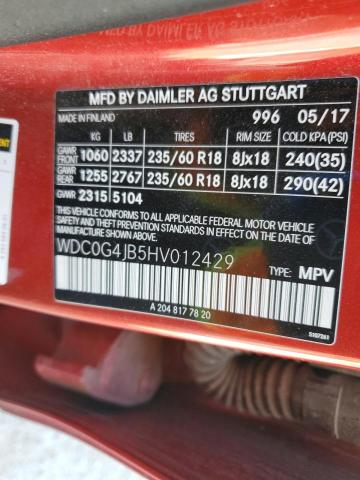 2017 MERCEDES-BENZ GLC 300 WDC0G4JB5HV012429