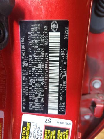 2023 TOYOTA CAMRY XLE 4T1F11BK9PU080926