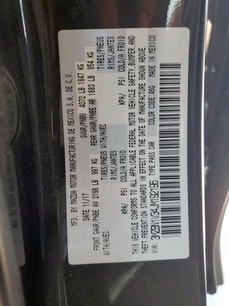 2018 MAZDA 3 TOURING - 3MZBN1V34JM192196