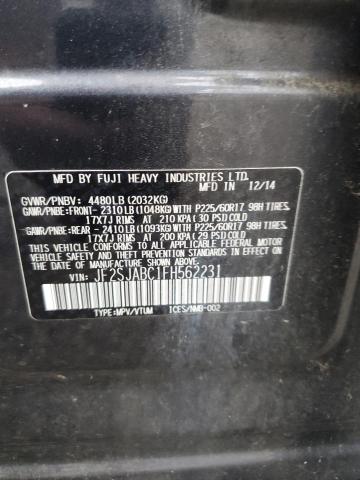 2015 SUBARU FORESTER 2.5I JF2SJABC1FH562231