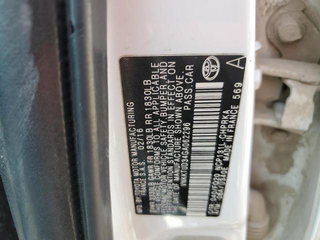2016 TOYOTA YARIS L VNKKTUD34GA062296