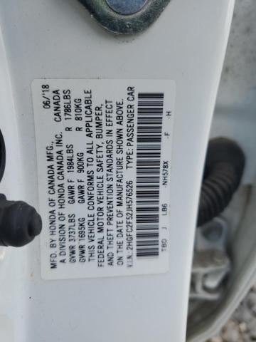 2018 HONDA CIVIC LX 2HGFC2F52JH576526