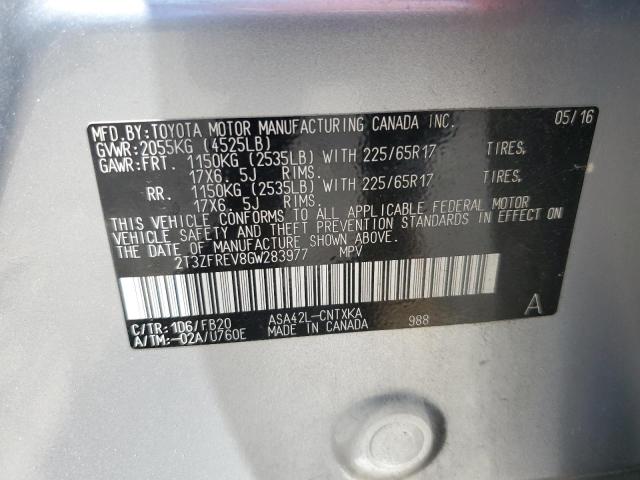 2016 TOYOTA RAV4 LE 2T3ZFREV8GW283977