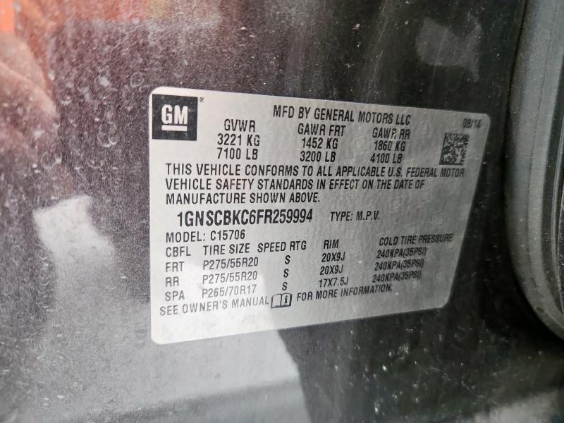2015 CHEVROLET TAHOE C150 1GNSCBKC6FR259994