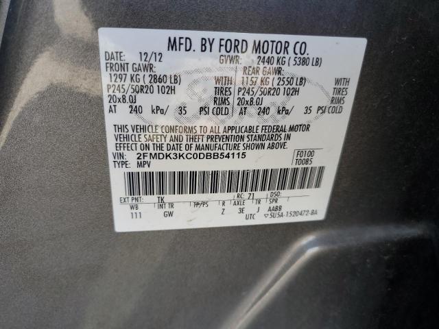 2013 FORD EDGE LIMIT - 2FMDK3KC0DBB54115