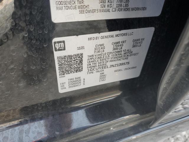 2022 CHEVROLET SILVERADO - 1GCUYEEL2NZ139575