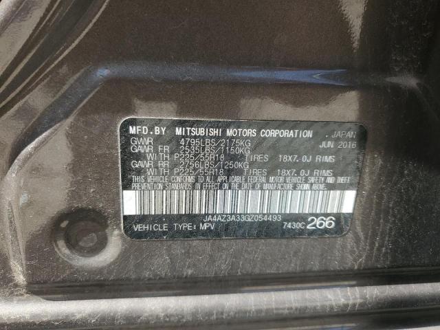 2016 MITSUBISHI OUTLANDER JA4AZ3A33GZ054493