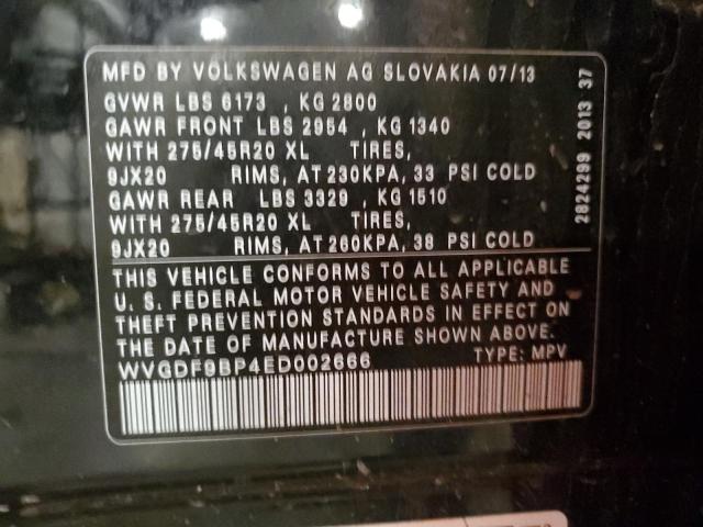 2014 VOLKSWAGEN TOUAREG V6 - WVGDF9BP4ED002666