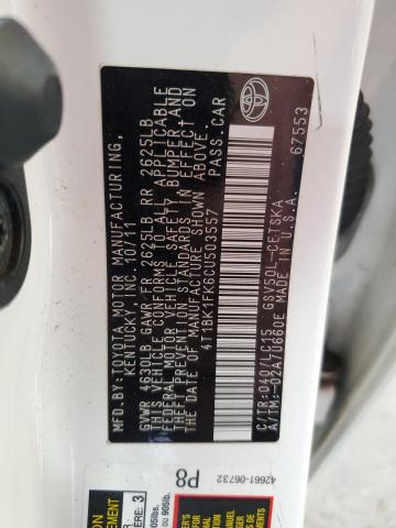 2012 TOYOTA CAMRY SE - 4T1BK1FK6CU503557