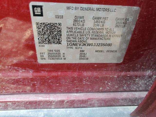 2018 CHEVROLET TRAVERSE P 1GNEVJKW0JJ235080